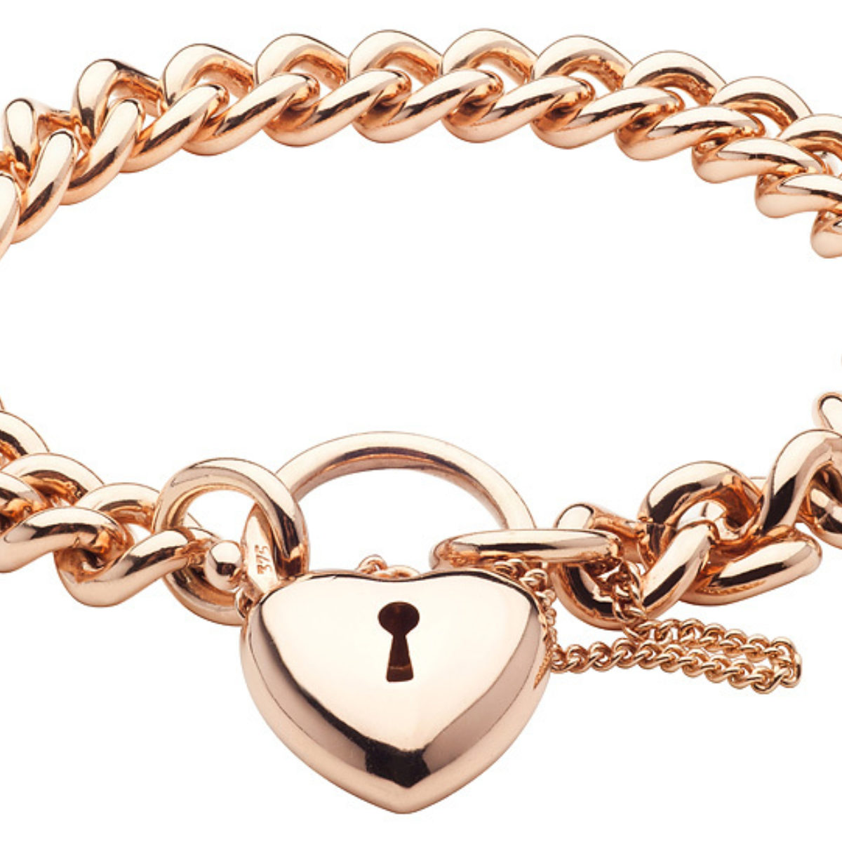 Ladies 9ct Rose Gold Padlock Bracelet Wishart Jewellers   2013 06 04 003 